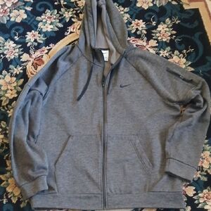 Mens Xl Nike Gray Full Zip Hoodie